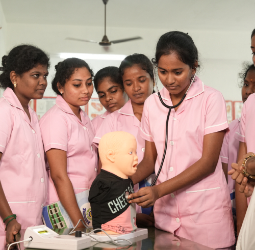 Students at Top Nursing College in Tiruvannamalai